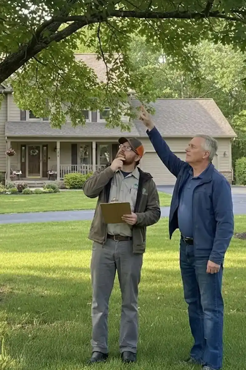 Tree Service Rep with Home Owner 3