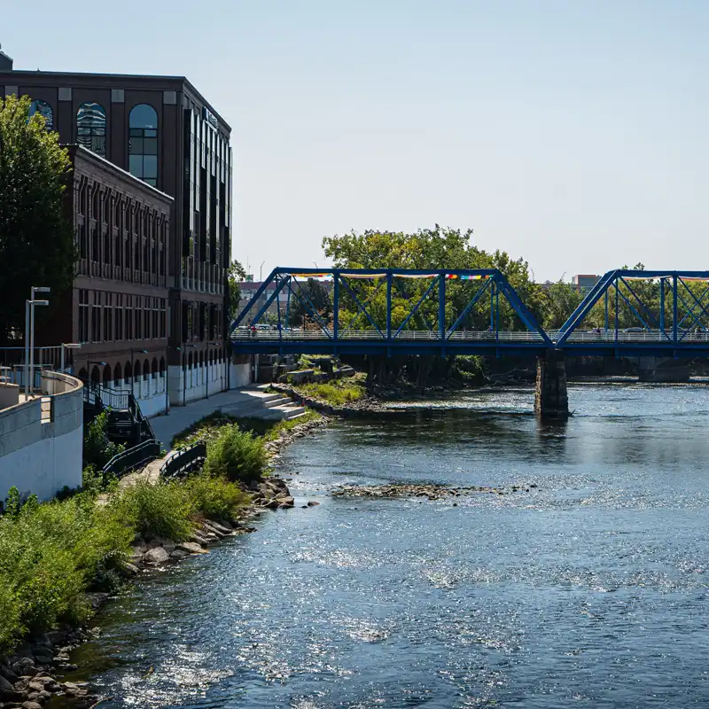 Downtown Grand Rapids Blue Bridge Grand River 800 x 800
