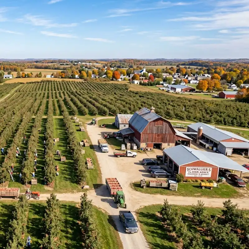 apple orchard aerial image Sparta MI 800 x 800